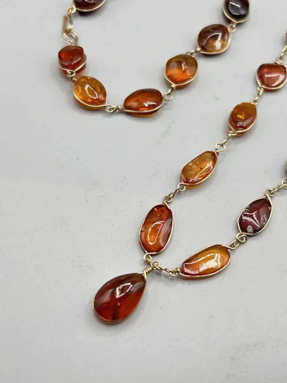 Genuine Caged Wire Wrapped Amber Necklace & Brace… - image 7