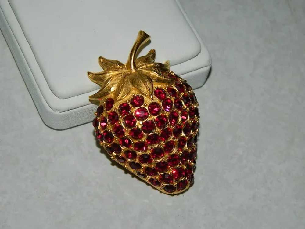 Rare! Rapallo Signed Pomegranate Red Crystal Stra… - image 2