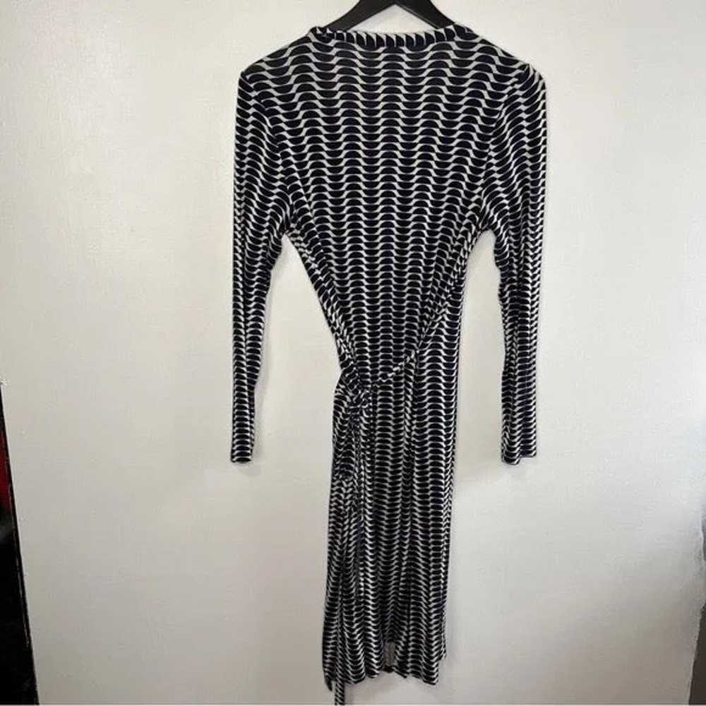 Boden Geometric Long Sleeve Wrap Midi Dress - image 4