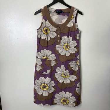 Boden Canvas Large Floral Sleeveless Button Midi … - image 1