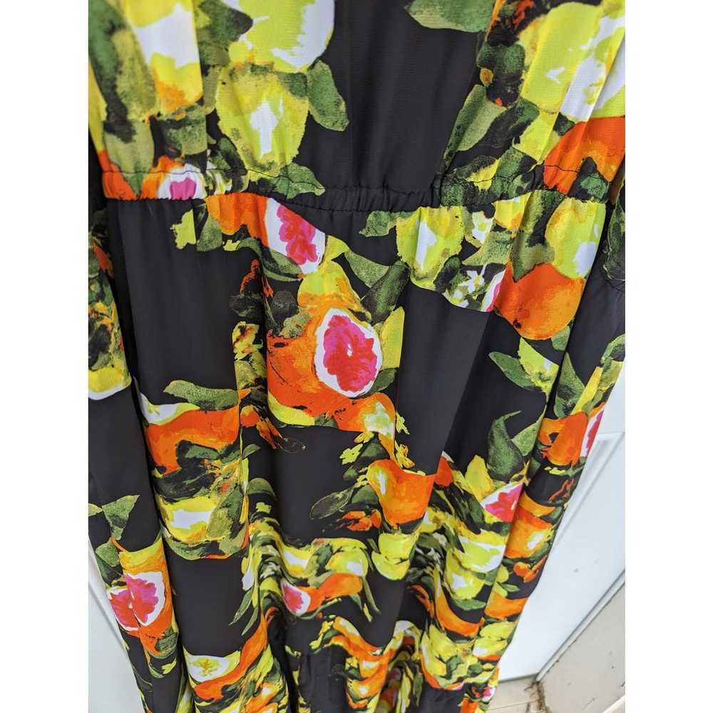 Lane Bryant Floral Citrus Maxi Dress Travel Boho … - image 3