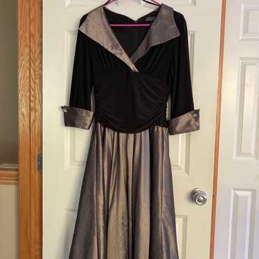 Formal Mid-Length Black & Metallic Grey Dress by … - image 1