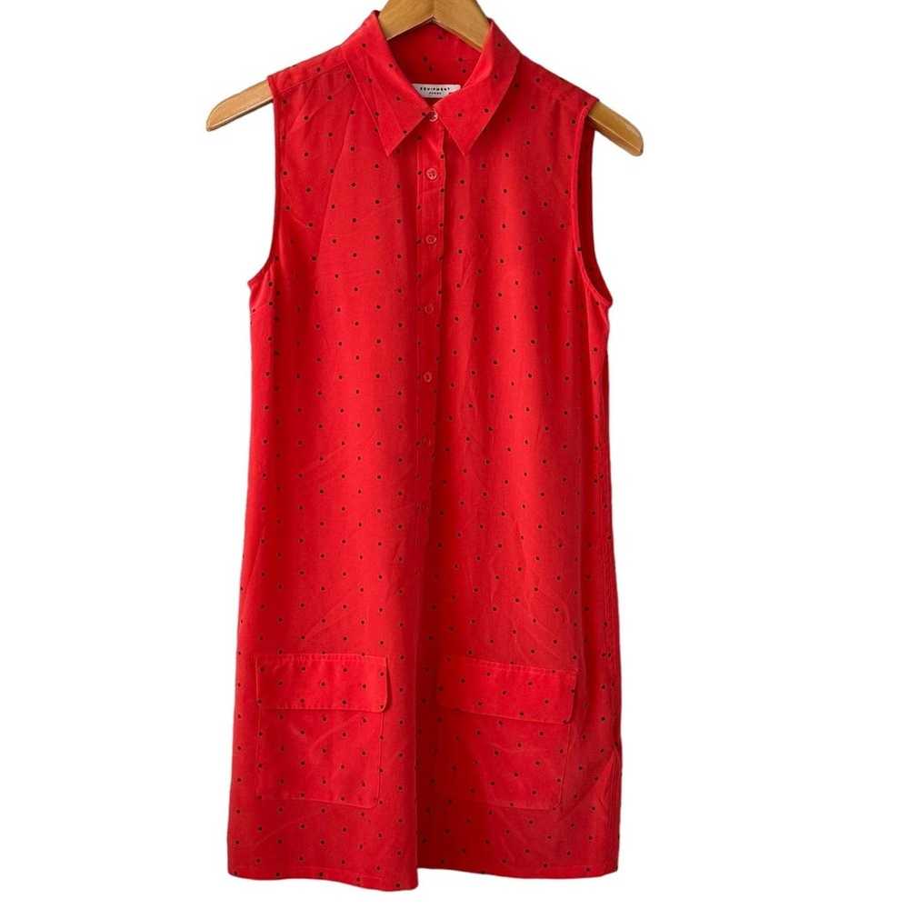 Equipment 100% Silk Button Down Sleeveless Coral … - image 1