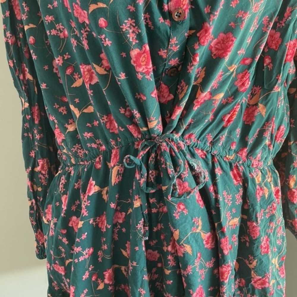 Free People Emerald Flower Fields Mini Boho Dress… - image 5