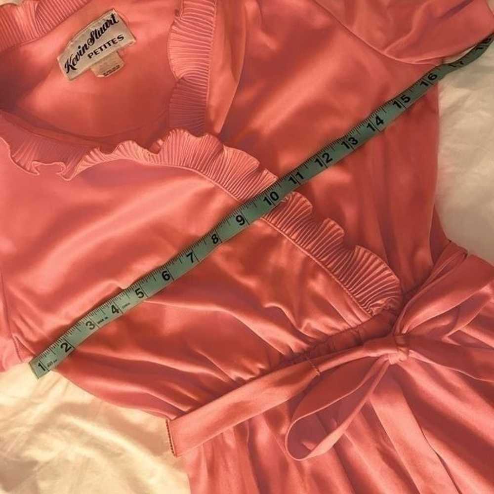 vintage flirty faux wrap dress - peachy pink - image 7
