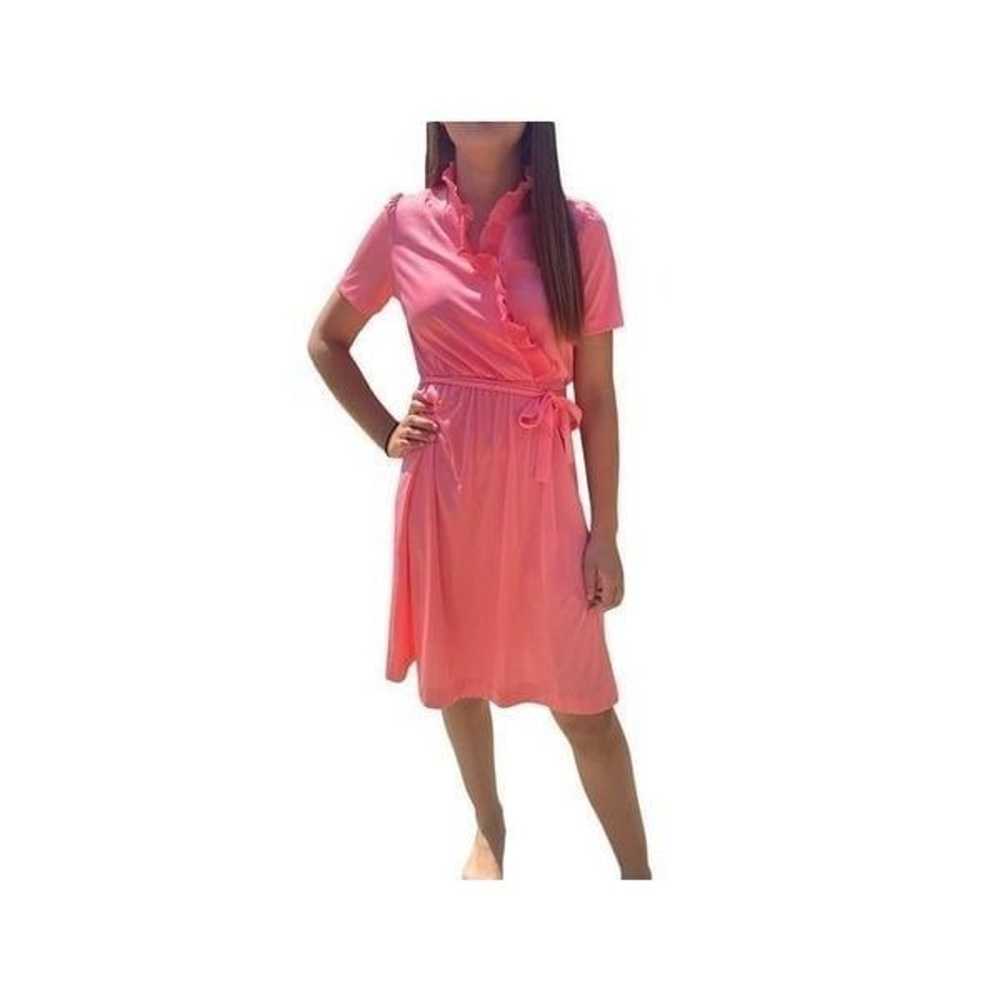 vintage flirty faux wrap dress - peachy pink - image 9