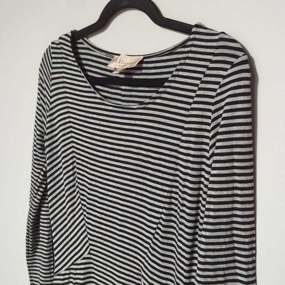 Philosophy Black and Gray Striped Midi Dress - image 2