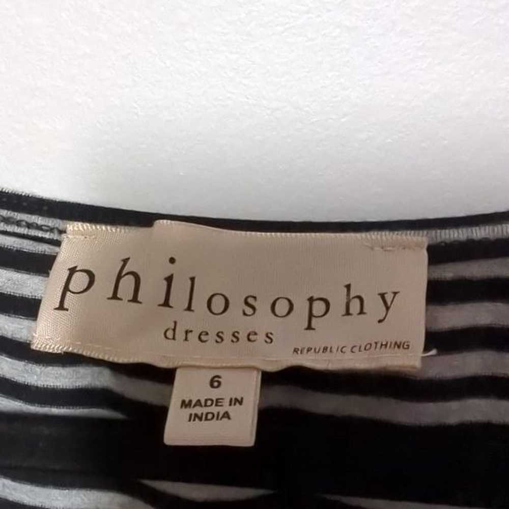 Philosophy Black and Gray Striped Midi Dress - image 4
