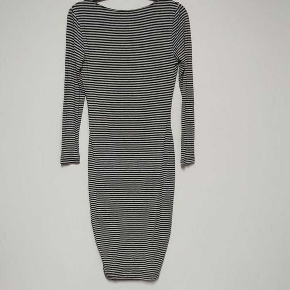 Philosophy Black and Gray Striped Midi Dress - image 5