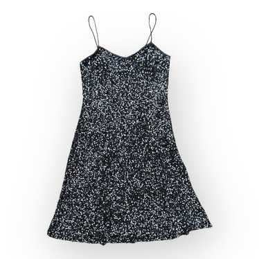 Scala Vintage y2k Black Sequined Silk Mini Dress … - image 1