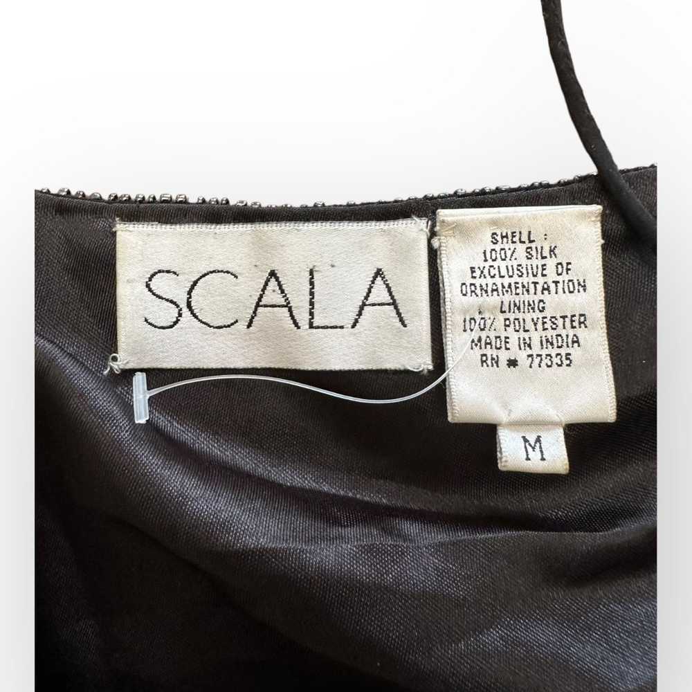 Scala Vintage y2k Black Sequined Silk Mini Dress … - image 2