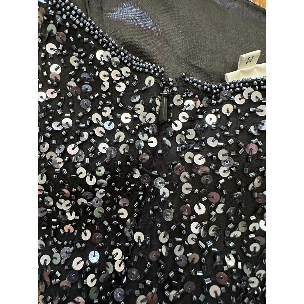 Scala Vintage y2k Black Sequined Silk Mini Dress … - image 9