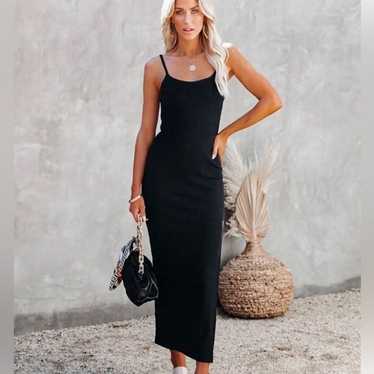 Vici Luna ribbed knit maxi dress black - image 1