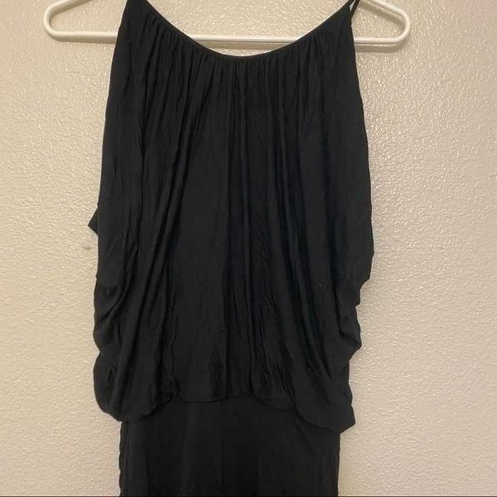 BCBGMaxazria Doris Black Dress Bodycon Size Ruche… - image 4
