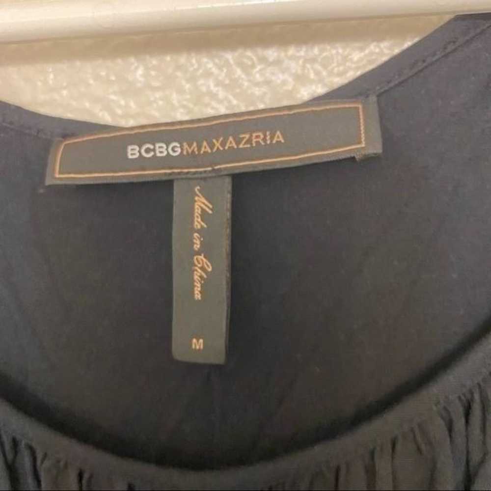 BCBGMaxazria Doris Black Dress Bodycon Size Ruche… - image 5