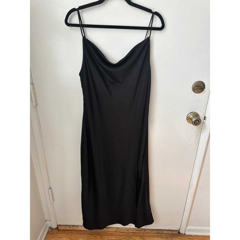 Urban Outfitters Black Cowl Neck Midi Slip Dress - image 2