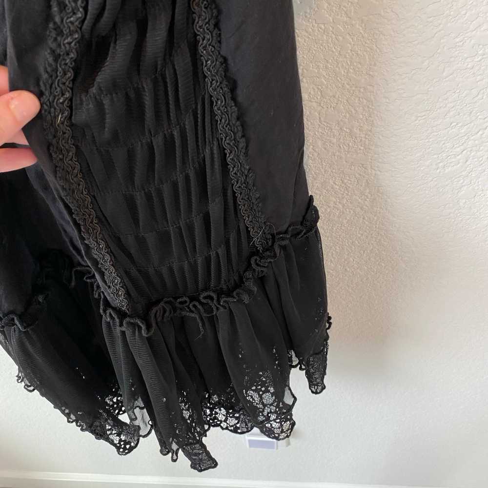 Pretty Angel Black Mini Dress Linen Blend Size La… - image 6