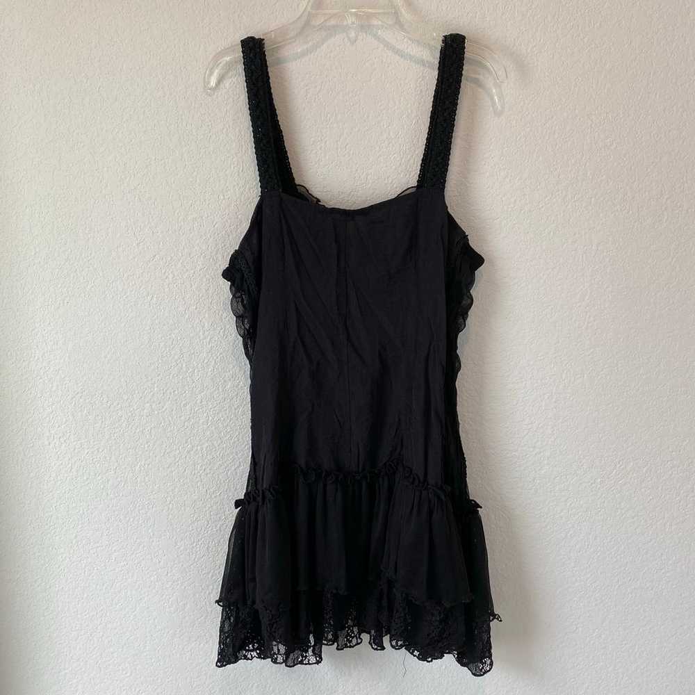 Pretty Angel Black Mini Dress Linen Blend Size La… - image 7