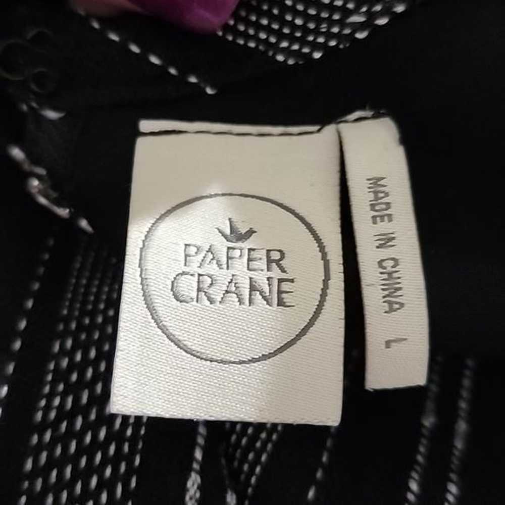 Paper Crane Linen Blend Black and White Pocket Dr… - image 6