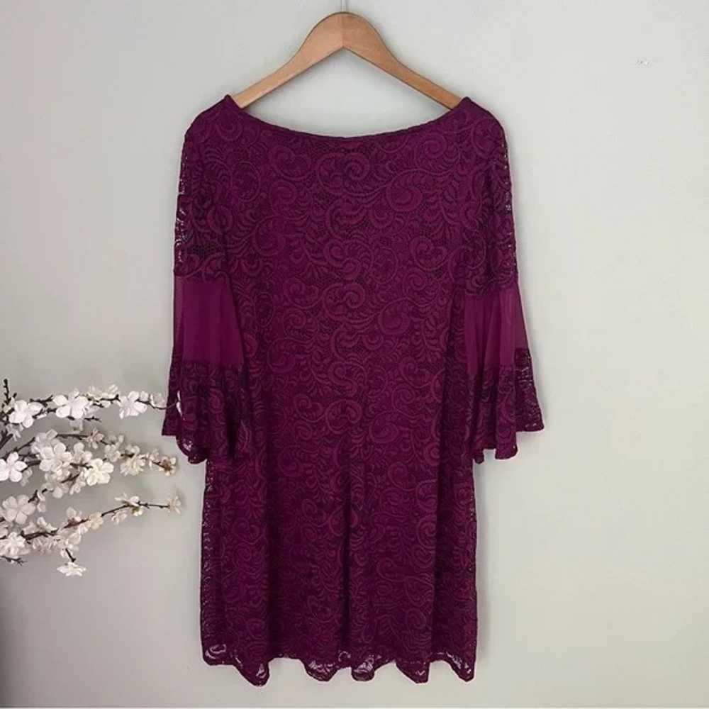 Lane Bryant Mesh Bell Sleeve Lace Dress Size 14/16 - image 4