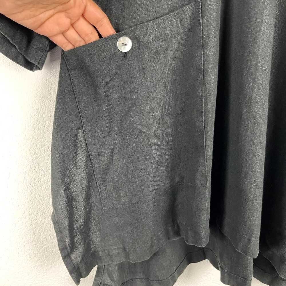 Match Point 100% Linen Tunic Dress Womens XL Blac… - image 5
