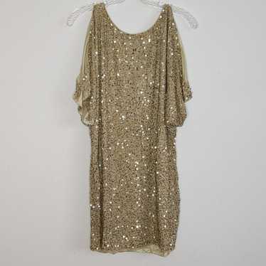 Aidan Mattox Gold Bead Sequin Dress - image 1