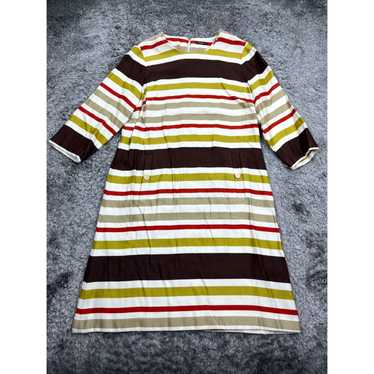 Vintage J McLaughlin Dress Womens 10 Brown Stripe… - image 1