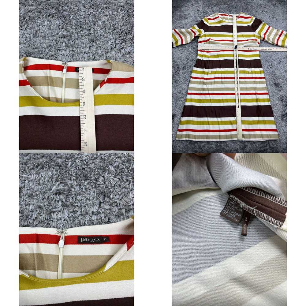 Vintage J McLaughlin Dress Womens 10 Brown Stripe… - image 4