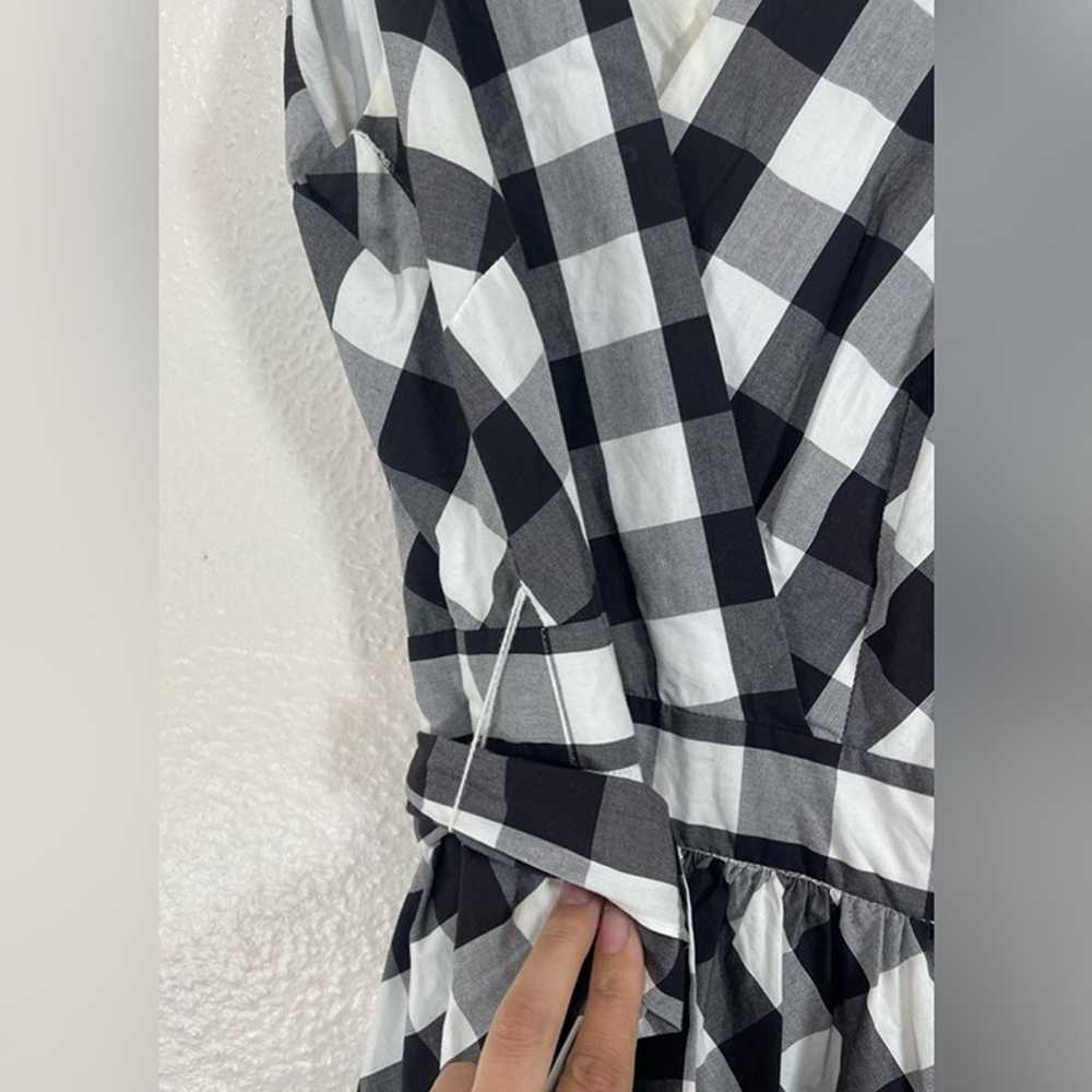 J. Crew Sleeveless Faux-Wrap Midi Dress in Gingha… - image 8
