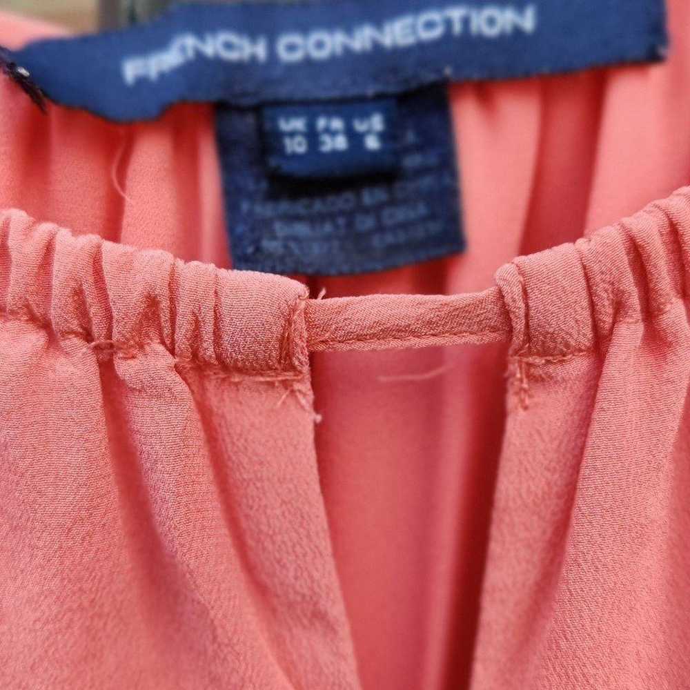 Size 10 French Connection 100% Silk Salmon Maxi D… - image 3