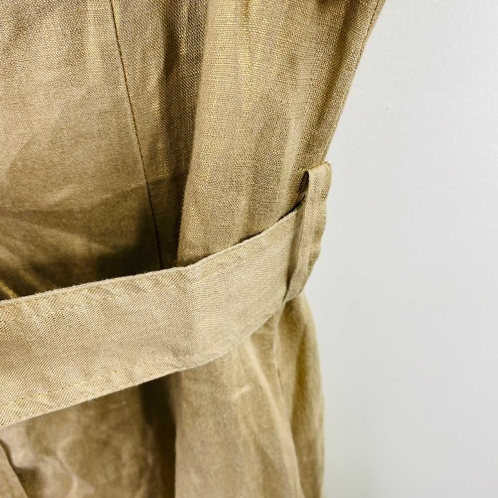 Ralph Lauren Shimmer Gold 100% Linen Shirt Midi D… - image 11