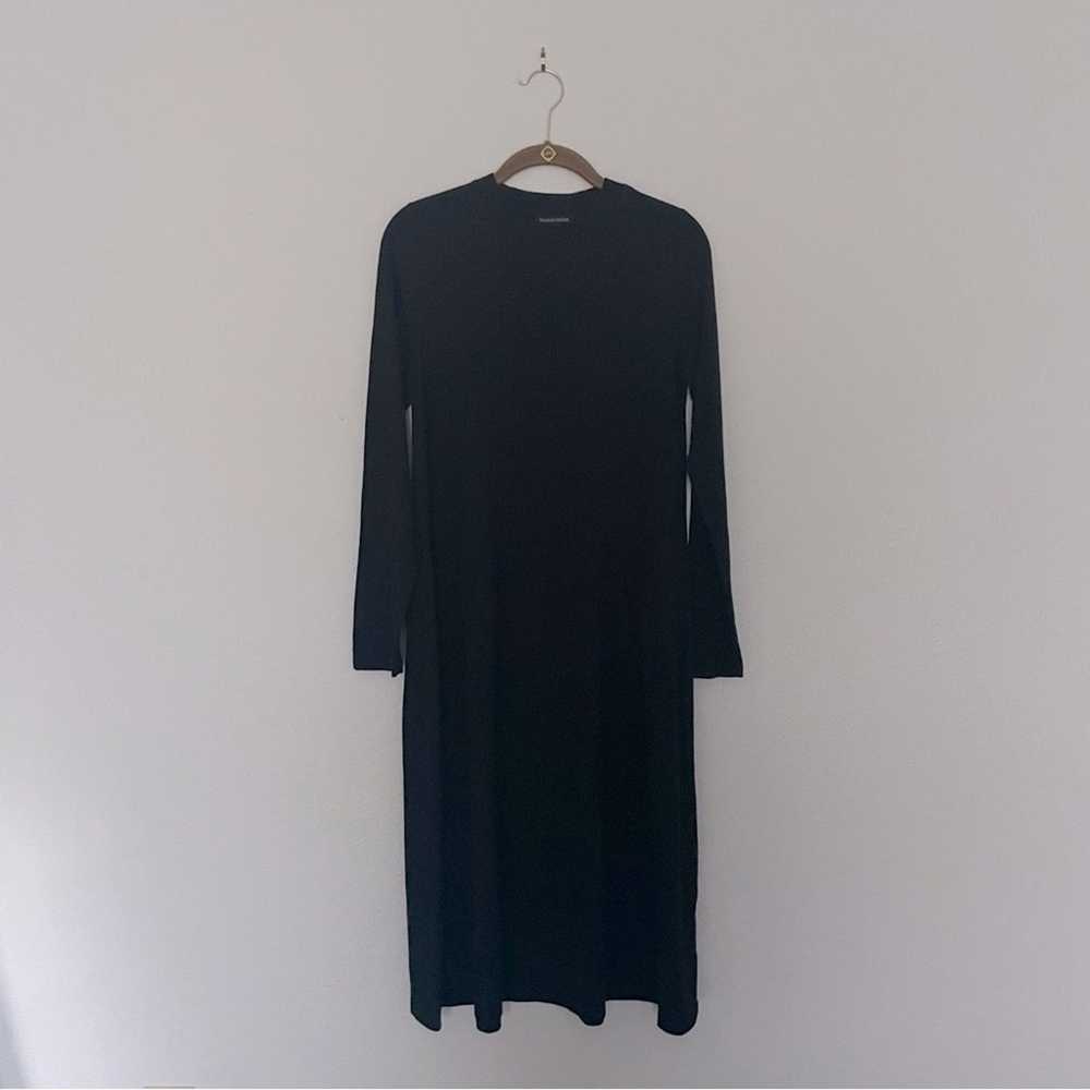 Eileen Fisher Oversized Black Knit Dress Long Sle… - image 1