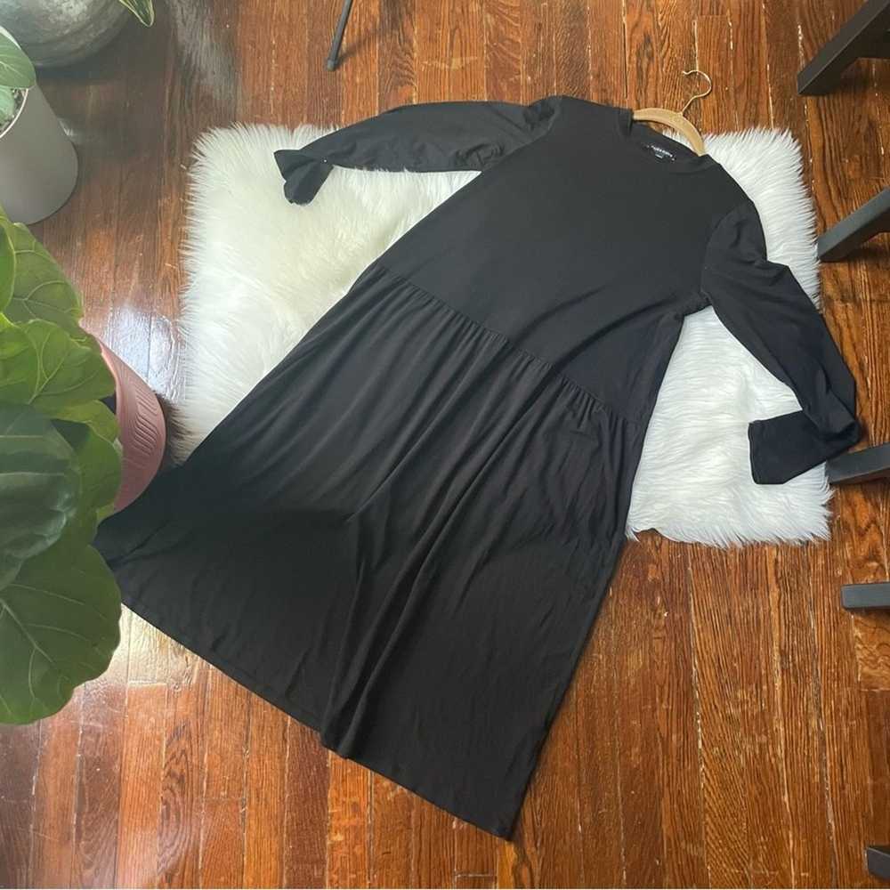 Eileen Fisher Oversized Black Knit Dress Long Sle… - image 4