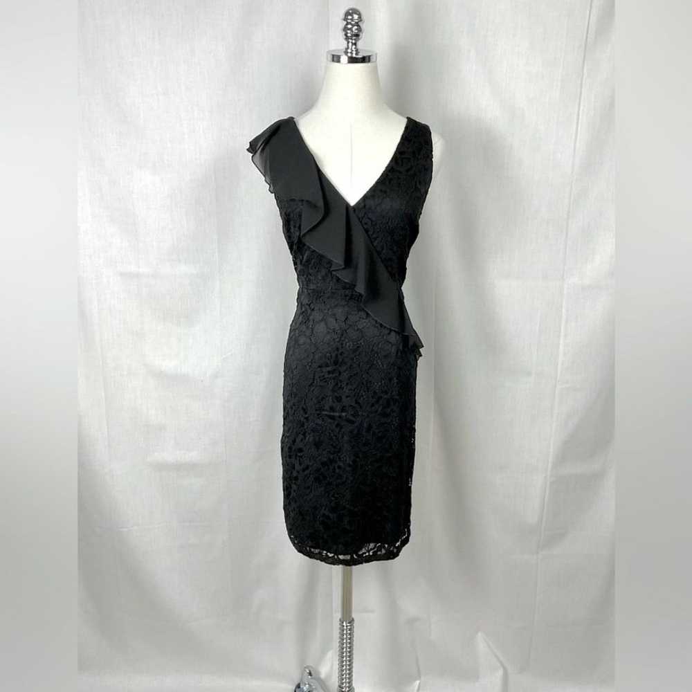 Sam Edelman Lace Sheath Dress Ruffle Detail Black… - image 12