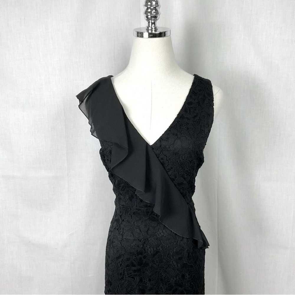 Sam Edelman Lace Sheath Dress Ruffle Detail Black… - image 3