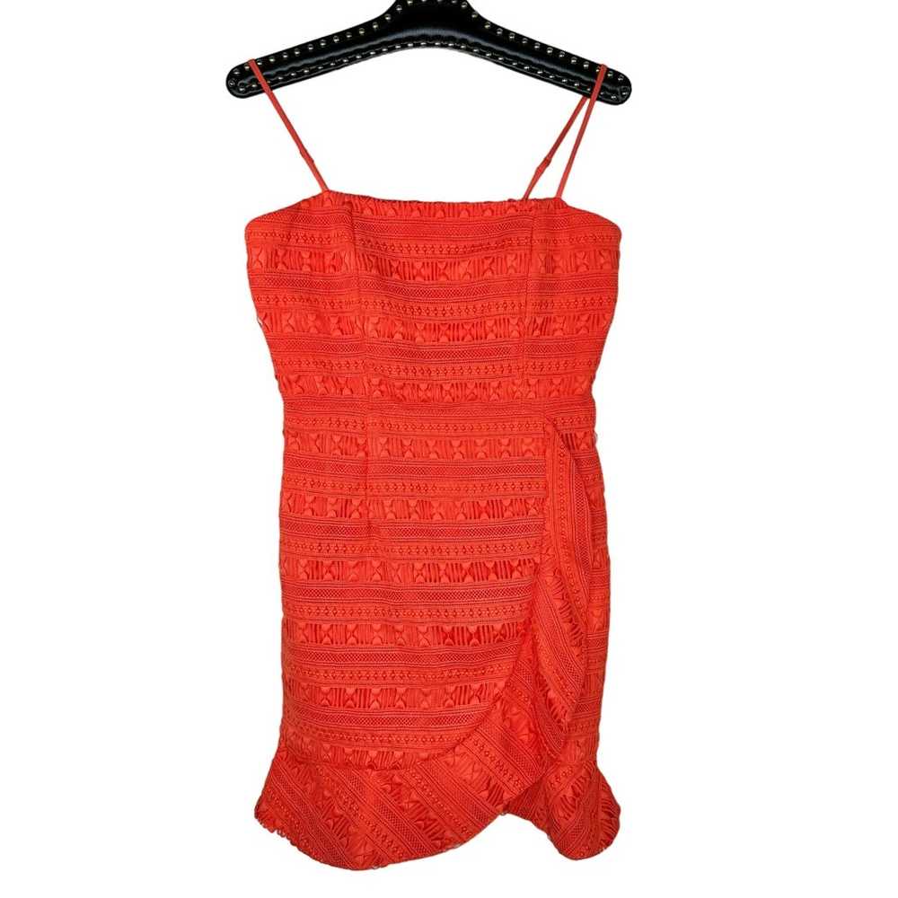 Bardot Mariella Ruffled Lace Mini Dress Orange 6 - image 2