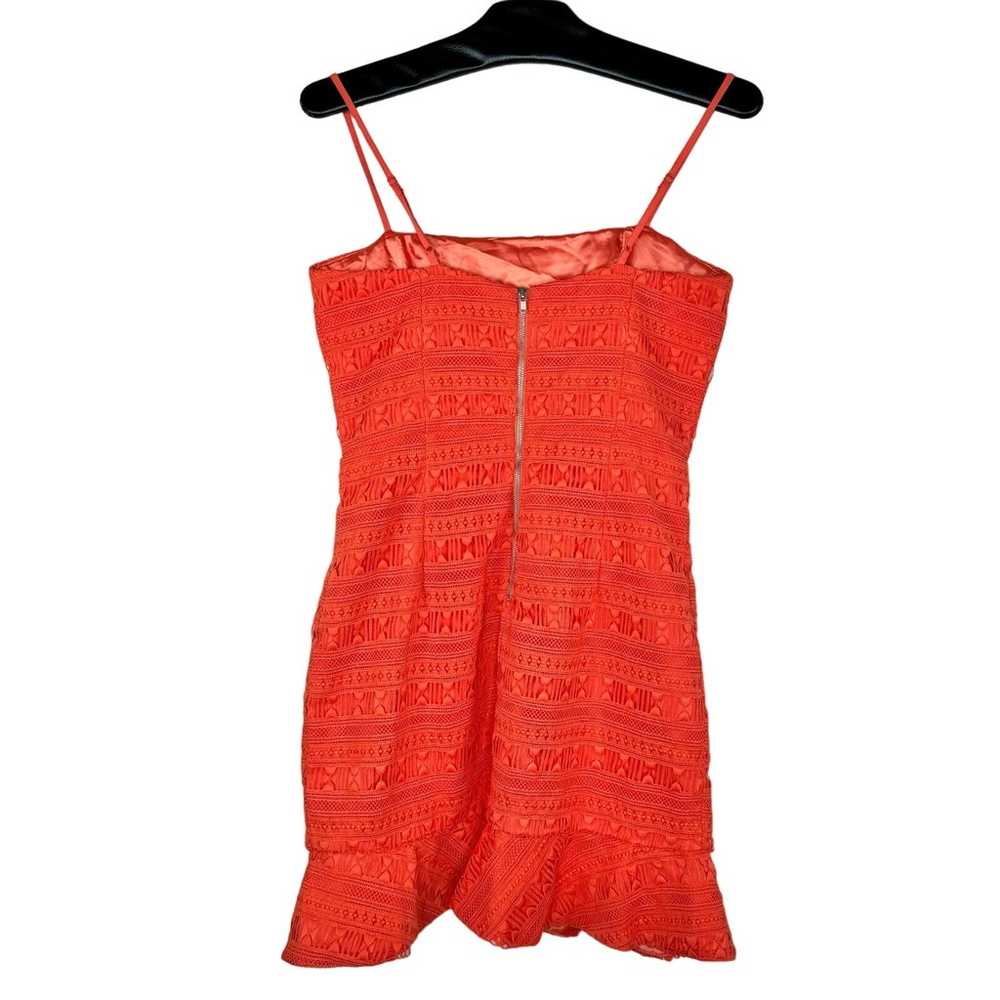 Bardot Mariella Ruffled Lace Mini Dress Orange 6 - image 4