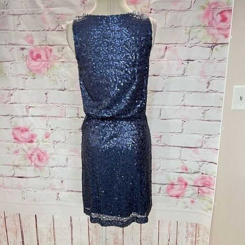 Calvin Klein sleeveless blue sequin party dress s… - image 5