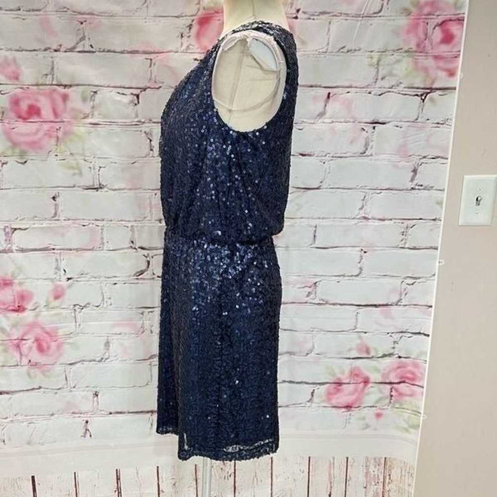 Calvin Klein sleeveless blue sequin party dress s… - image 6