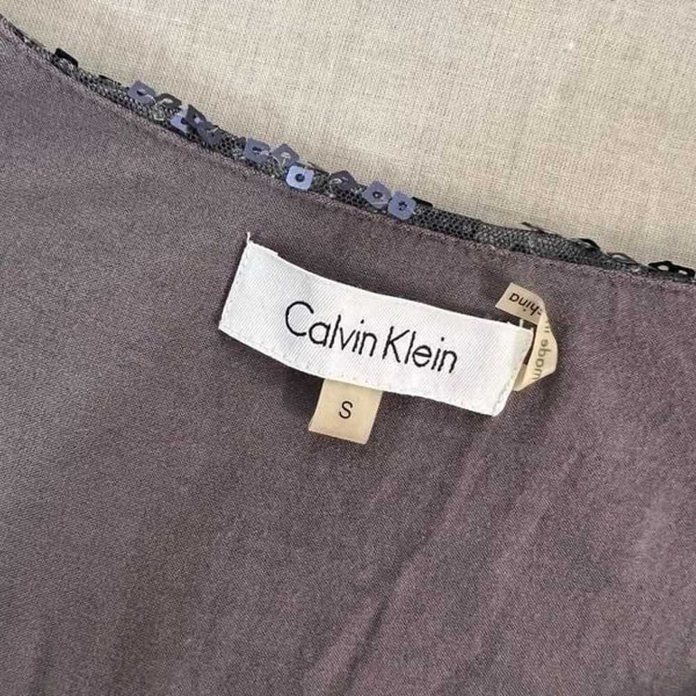 Calvin Klein sleeveless blue sequin party dress s… - image 7