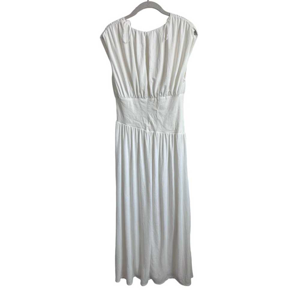 Zara White Asymmetrical Waist Draped Maxi Dress W… - image 3