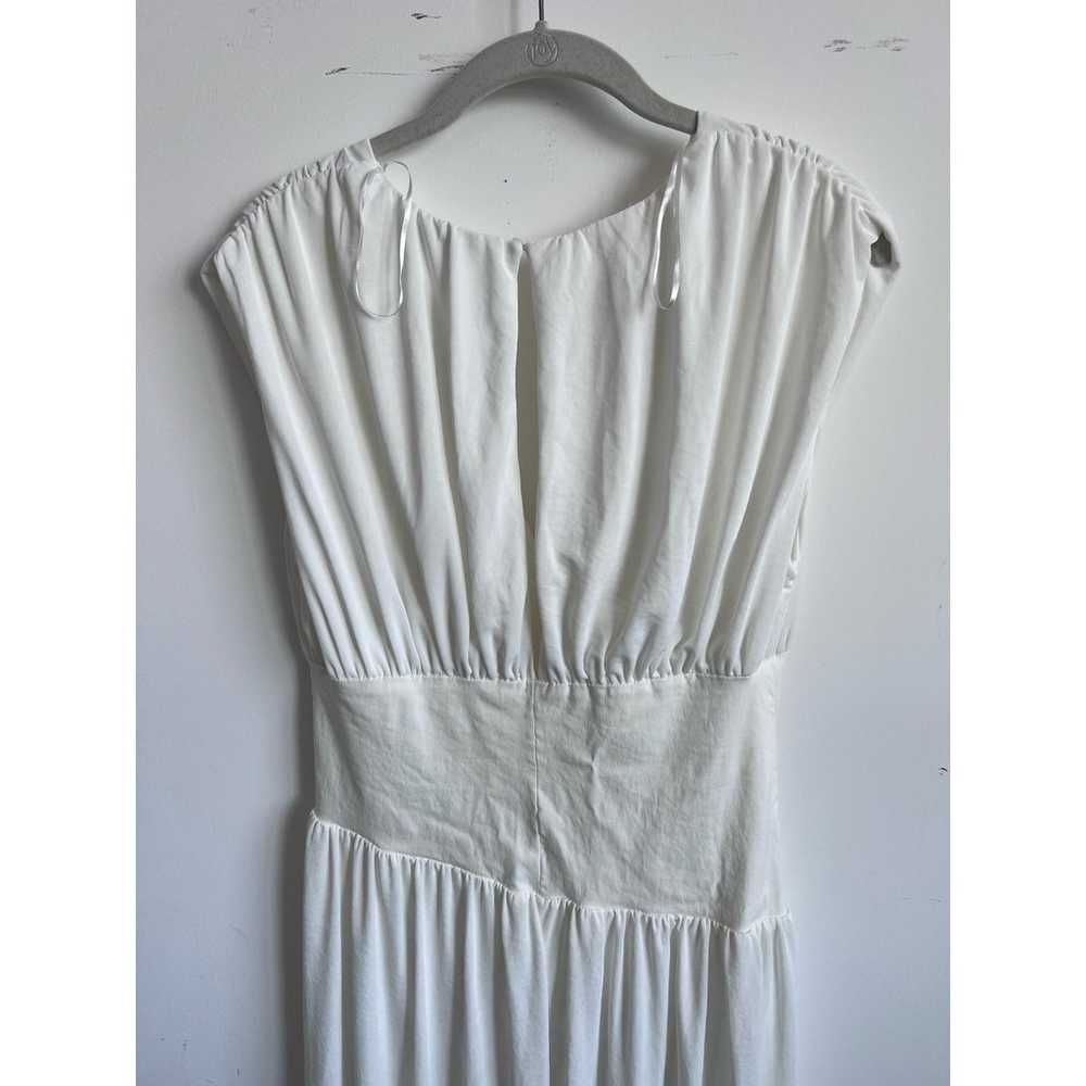 Zara White Asymmetrical Waist Draped Maxi Dress W… - image 5
