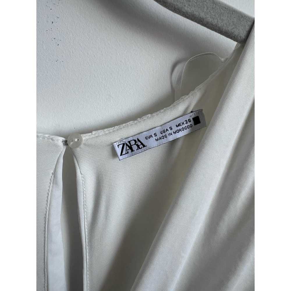 Zara White Asymmetrical Waist Draped Maxi Dress W… - image 7