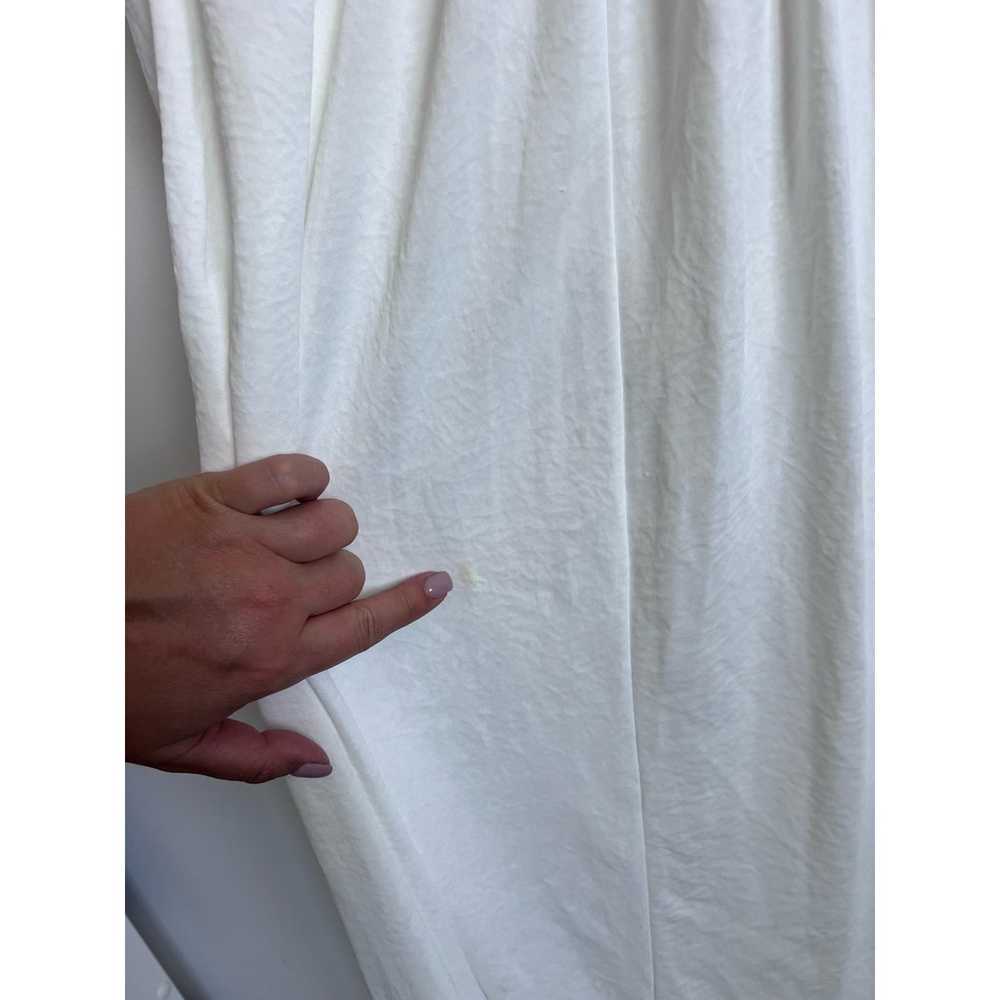 Zara White Asymmetrical Waist Draped Maxi Dress W… - image 9