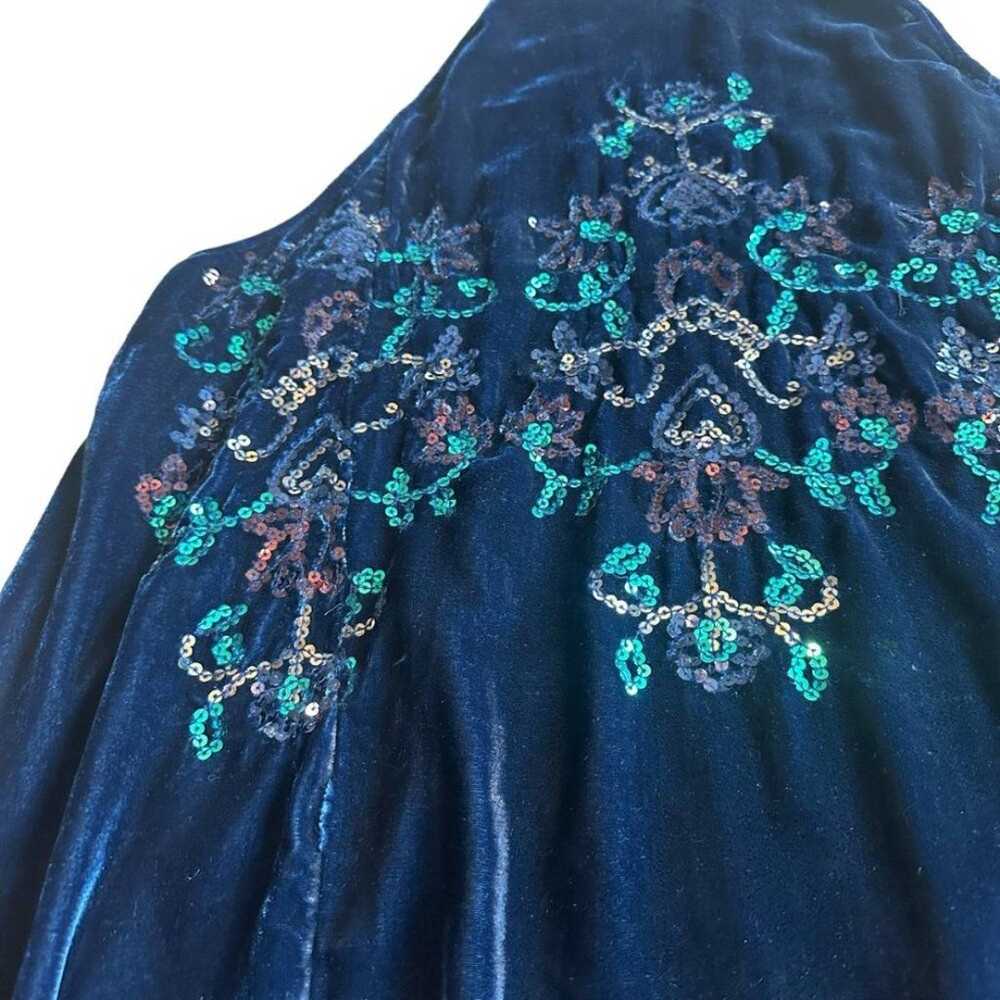 Free People Jill's Dress Blue Velvet Sequin Detai… - image 6
