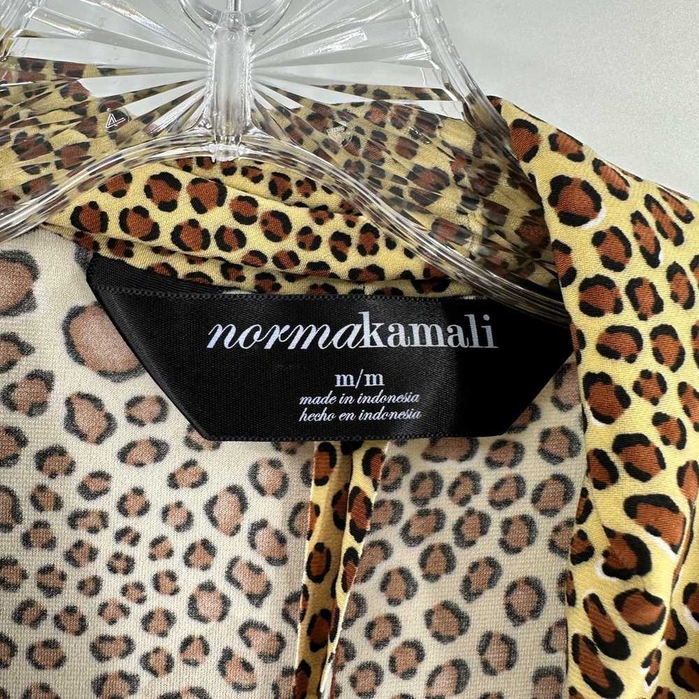 Norma Kamali Brown Leopard Long Sleeve Faux Wrap … - image 4