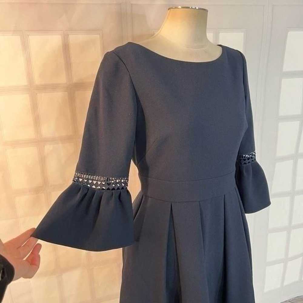 Eliza J navy bell sleeves fit and flare business … - image 2