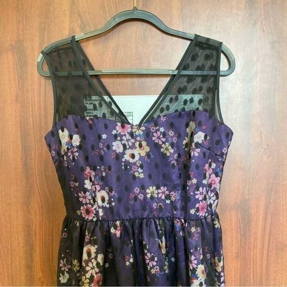 LINDY BOP Aliza A-Line Dress Size 10 Purple Flora… - image 4