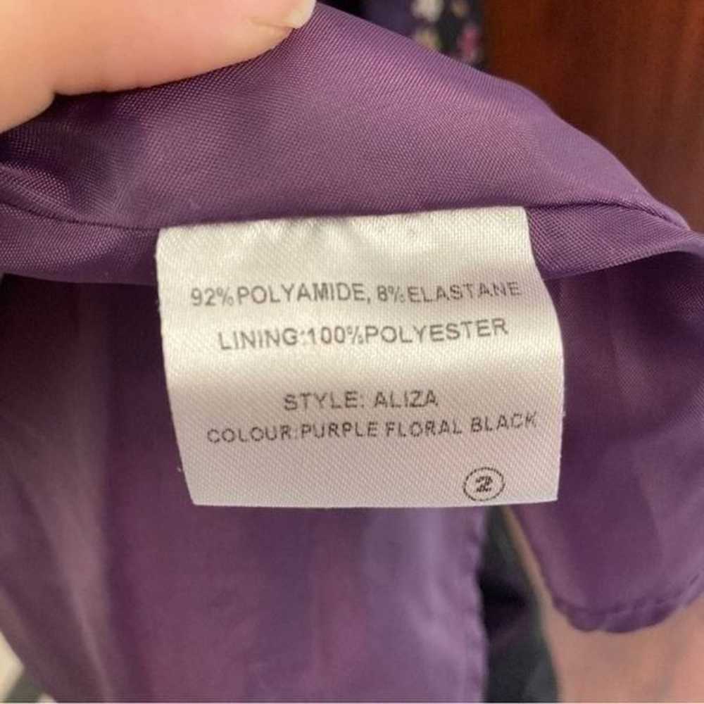 LINDY BOP Aliza A-Line Dress Size 10 Purple Flora… - image 7