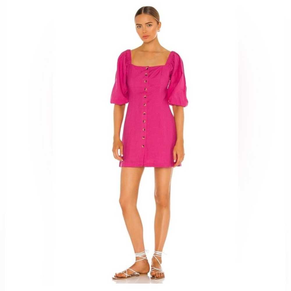 L*Space Marina Linen Dress In Pink Size Large - image 3